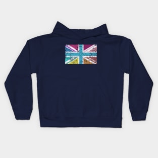 Distressed Union Flag Multicolored Kids Hoodie